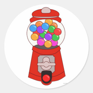 Fun Gumball Machine Cartoon Art  T-Shirt Classic Round Sticker