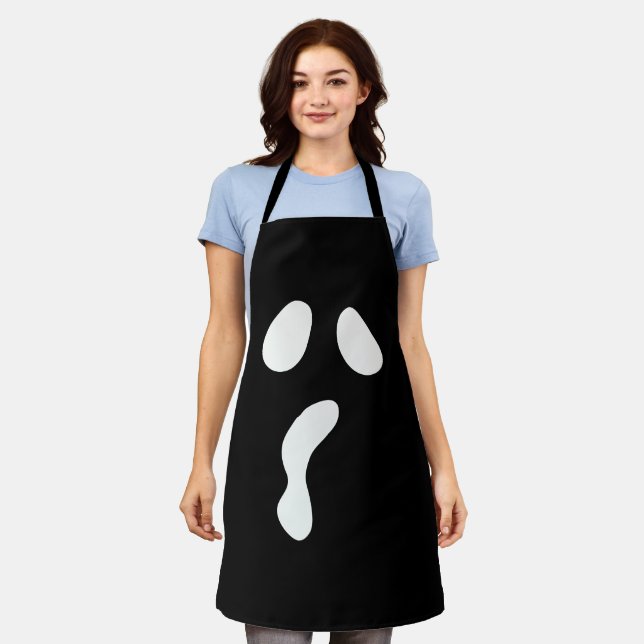Fun Halloween boo face ghost scary Party Apron (Worn)