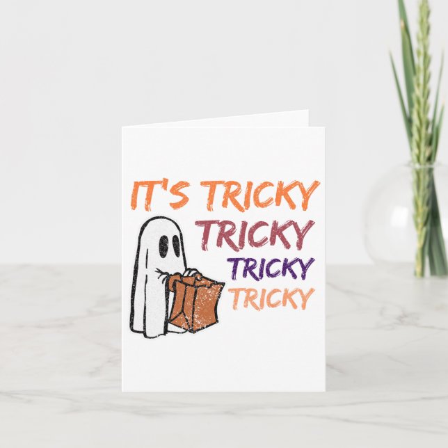 Fun Halloween Boo It's Tricky Tricky Tricky  Card (Front)