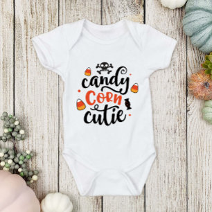 Fun Halloween Candy Corn Cutie Baby Name Baby Body Baby Bodysuit