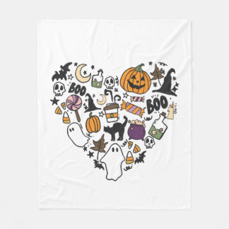 Fun Halloween Designs Halloween Heart Fleece Blanket