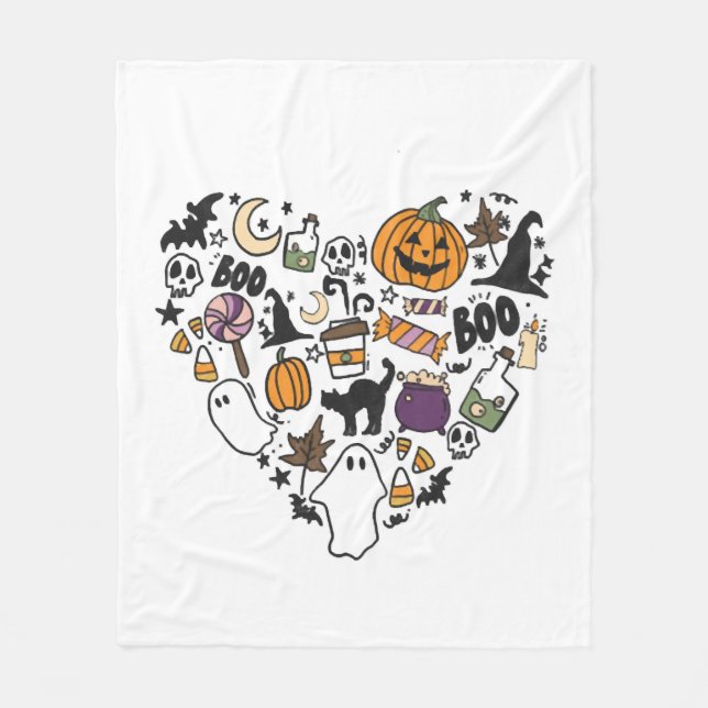 Fun Halloween Designs Halloween Heart Fleece Blanket (Front)