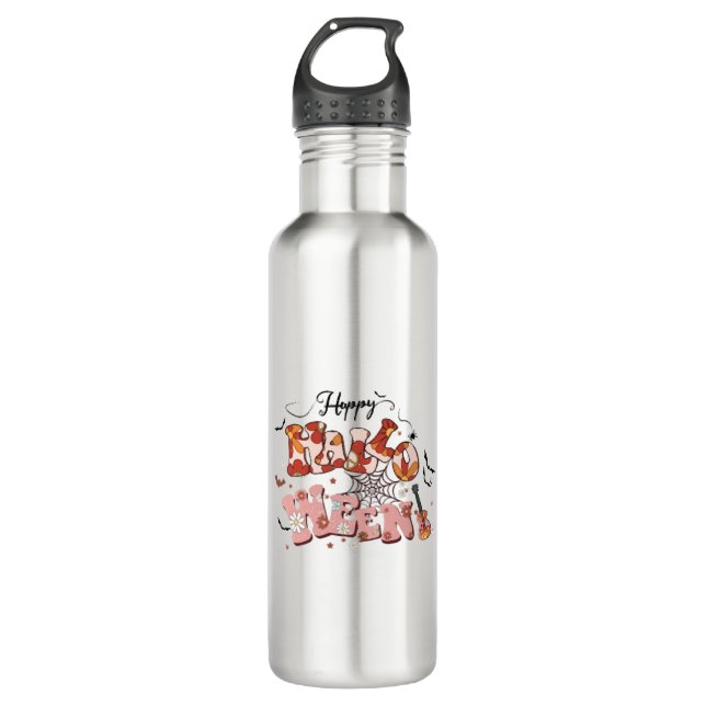 Fun Halloween Designs Happy Halloween Retro 710 Ml Water Bottle (Front)