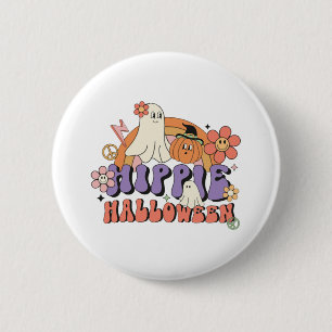 Fun Halloween Designs Hippie Halloween Retro 6 Cm Round Badge