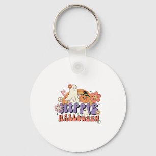 Fun Halloween Designs Hippie Halloween Retro Key Ring