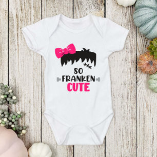 Fun Halloween Frankenstein So Franken Cute Girls Baby Bodysuit