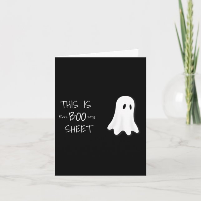 Fun Halloween ghost This is Boo Sheet   Card (Front)