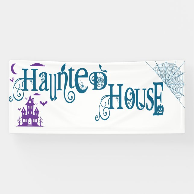 Fun Halloween Haunted House Banner (Horizontal)