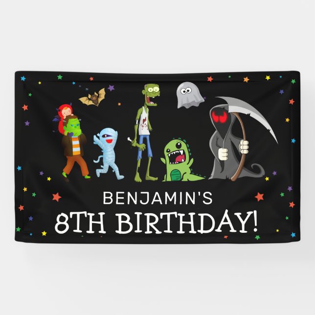 Fun Halloween Kids Birthday Party Banner (Horizontal)
