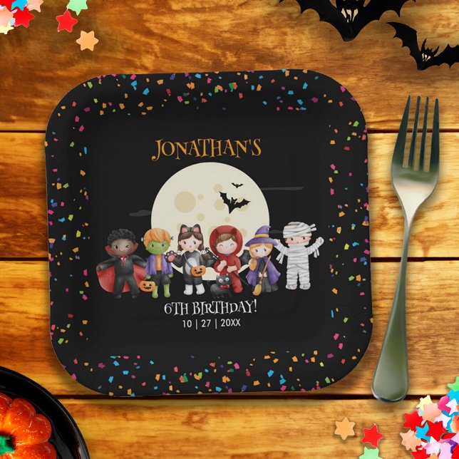 Fun Halloween Kids Costume Birthday Party Paper Plate (Fun Halloween Kids Costume Birthday Party Paper Plates)