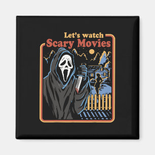 Fun Halloween Let’S Watch Horror Movies Ghost Magnet