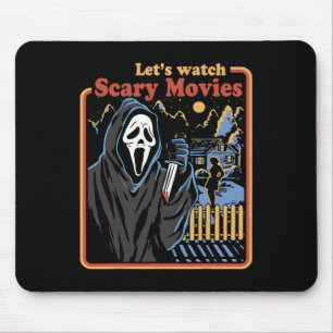 Fun Halloween Let’S Watch Horror Movies Ghost  Mouse Pad