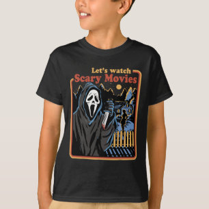 Fun Halloween Let’S Watch Horror Movies Ghost T-Shirt
