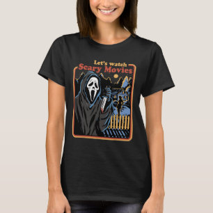 Fun Halloween Let’s Watch Horror Movies Ghost  T-Shirt