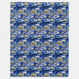 Fun Halloween Monster Pattern Fleece Blanket