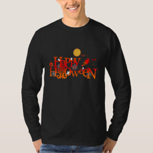 Fun Halloween Night Trick Or Treat Witch Riding Br T-Shirt