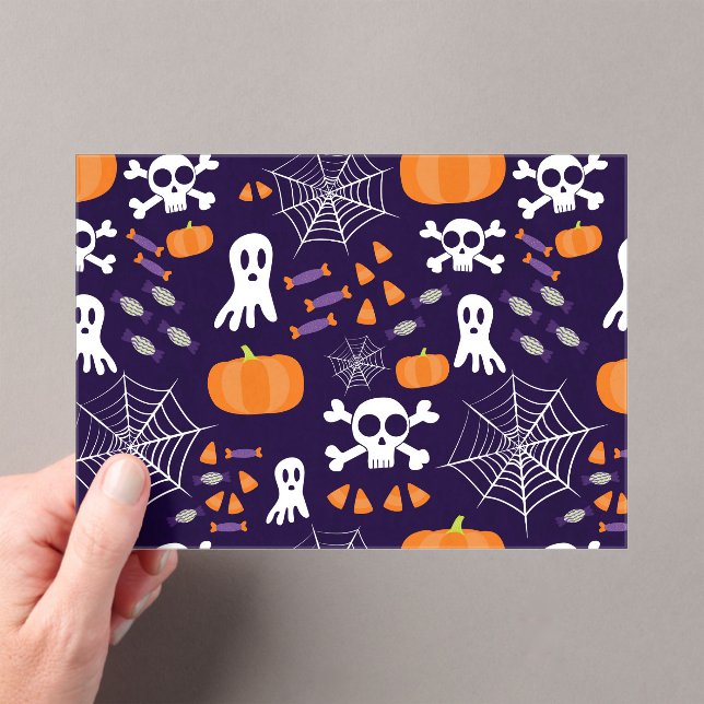 Fun Halloween Pattern Acrylic Invitations (Insitu (Handheld))