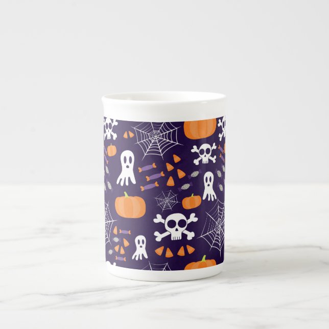 Fun Halloween Pattern Bone China Mug (Front)