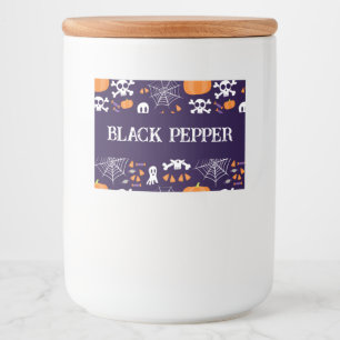 Fun Halloween Pattern Food Label