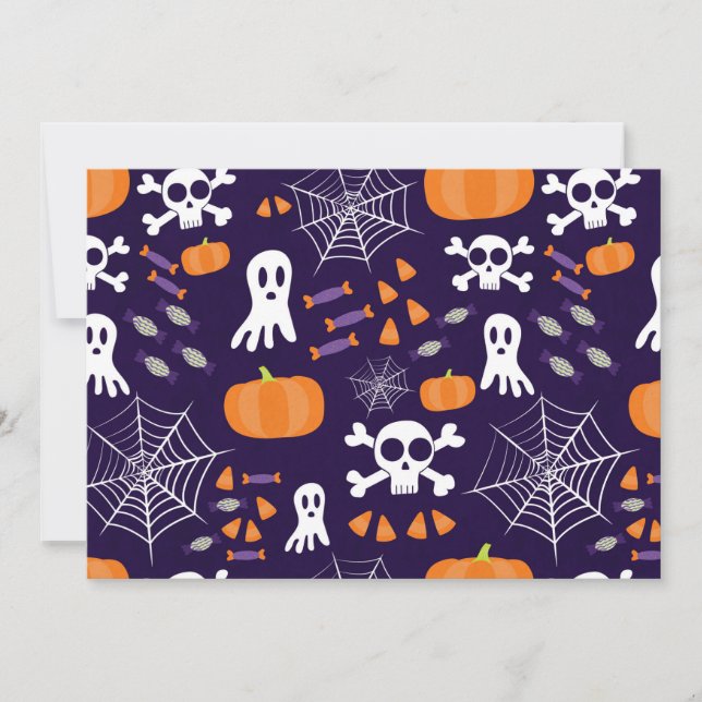 Fun Halloween Pattern Holiday Card (Front)
