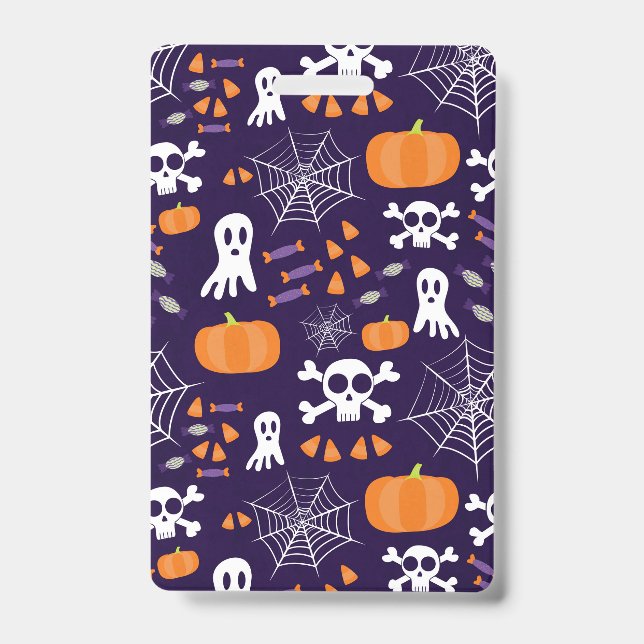 Fun Halloween Pattern ID Badge (Front)