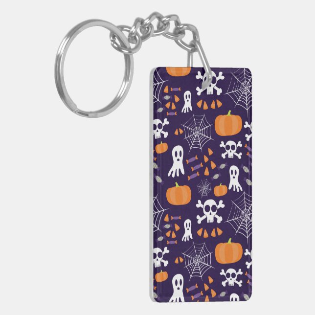 Fun Halloween Pattern Key Ring (Front Left)
