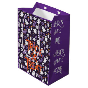 Fun Halloween Pattern On Trick Or Treat / Medium Gift Bag