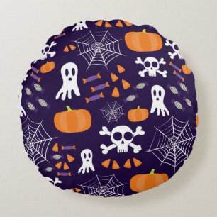 Fun Halloween Pattern Round Cushion