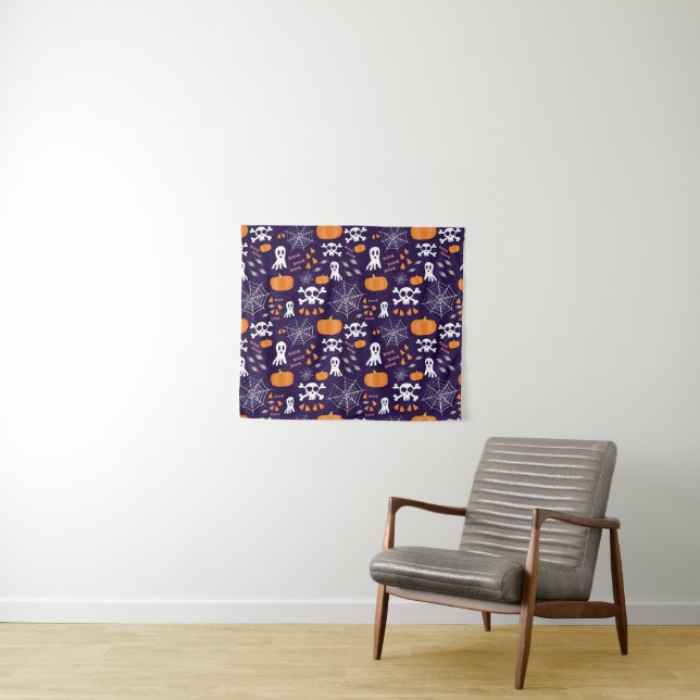 Fun Halloween Pattern Tapestry (In Situ (Horizontal))