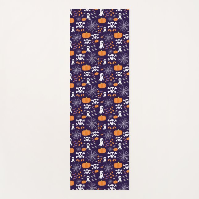 Fun Halloween Pattern Yoga Mat (Front)
