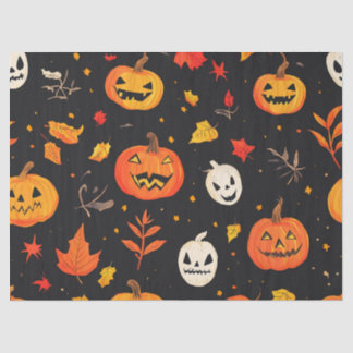 Fun Halloween Pumpkin and Leaves Print Tissue Paper