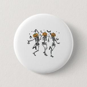 Fun Halloween Pumpkin Dancing Skeleton Costume Wom 6 Cm Round Badge