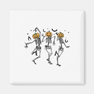 Fun Halloween Pumpkin Dancing Skeleton Costume Wom Magnet