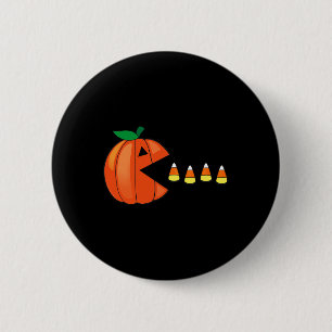 Fun Halloween Pumpkin Eating Candy Corn  6 Cm Round Badge