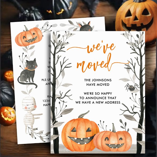 Fun Halloween Pumpkin We Have Moved Change Address Announcement (Creator Uploaded)