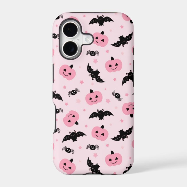 Fun Halloween Pumpkins and Bat Pattern  (Back)