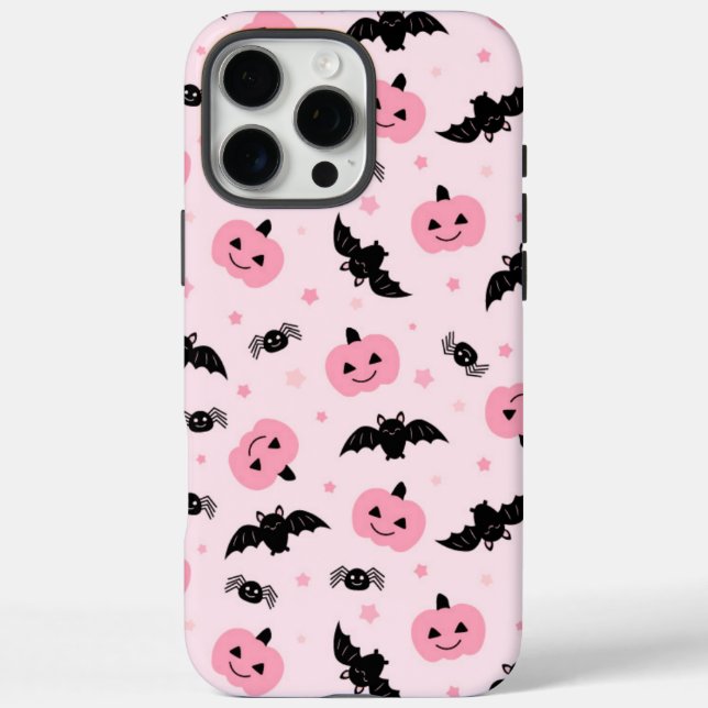 Fun Halloween Pumpkins and Bat Pattern  Case-Mate iPhone Case (Back)