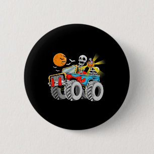 Fun Halloween Skeleton Monster-Truck Kids Boys Tod 6 Cm Round Badge