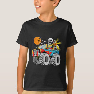 Fun Halloween Skeleton Monster-Truck Kids Boys Tod T-Shirt