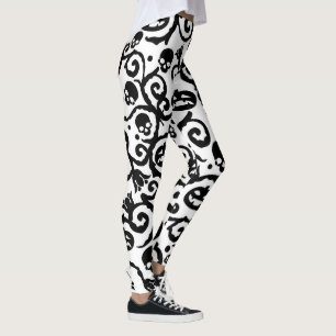 Fun Halloween skull pumpkin pattern leggings