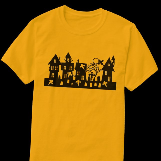 Fun Halloween Spooky Village T-Shirt (Spooky Halloween Village t-shirt)
