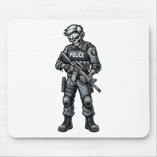 Fun Halloween Tactical Zombie Creepy Police Office Mouse Pad