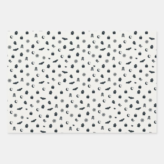 Fun Halloween-themed gift wrapping paper (Front)