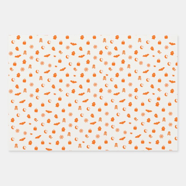 Fun Halloween-themed gift wrapping paper (Front)