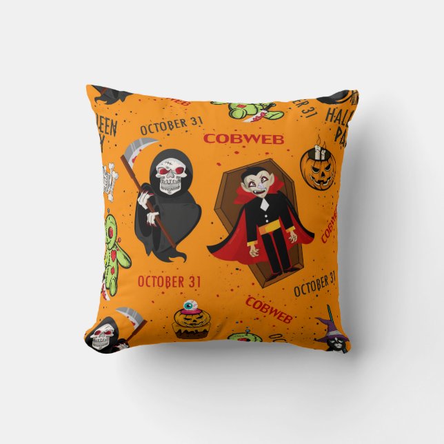 Fun Halloween Throw Pillow (Front)