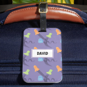 Fun Halloween with cute ghosts, customisable Luggage Tag