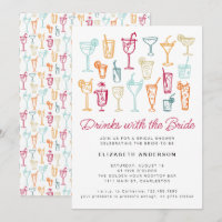 Fun Hand Drawn Cocktail Bridal Shower Party 