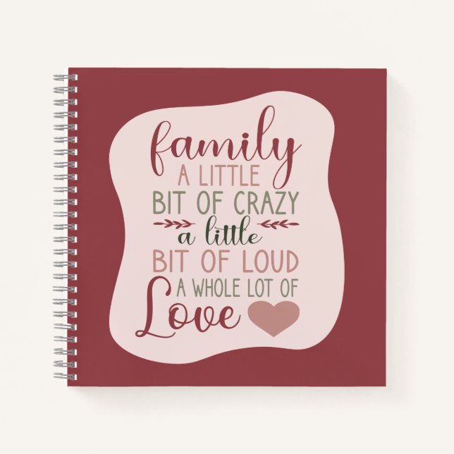 Fun Hand Lettered Dusty Pink Family Recipe Notebook (Front)