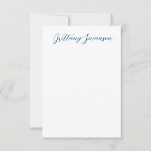 Fun Hand-written style Name in Blue and White Card