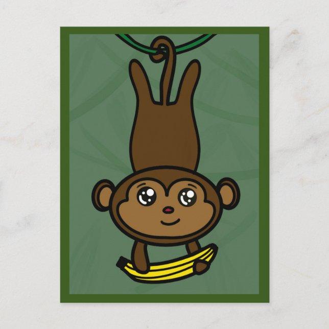 Fun hanging monkey card (Front)